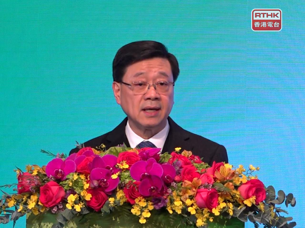 Chief Executive John Lee says Hong Kong experienced success in the Legislative Council elections and hard times such as the deadly Tai Po fire. Photo: RTHK