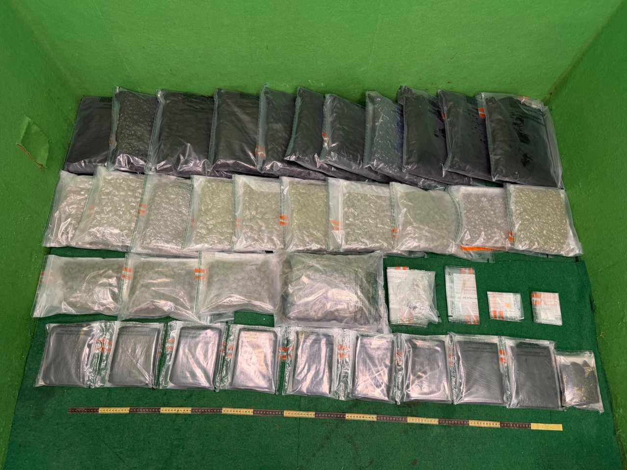 Customs seized the suspected drugs at Hong Kong International Airport on Wednesday. Photo: Courtesy of Hong Kong Customs