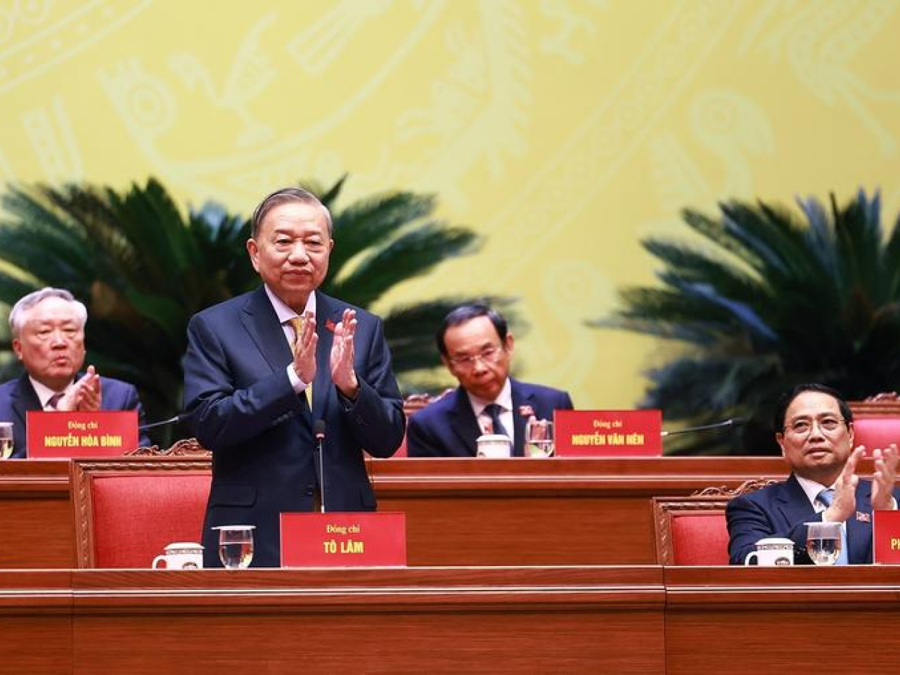 越南共產黨第十四屆中央委員會第一次全體會議日前在河內舉行，蘇林當選越共中央總書記。（新華社資料圖片）