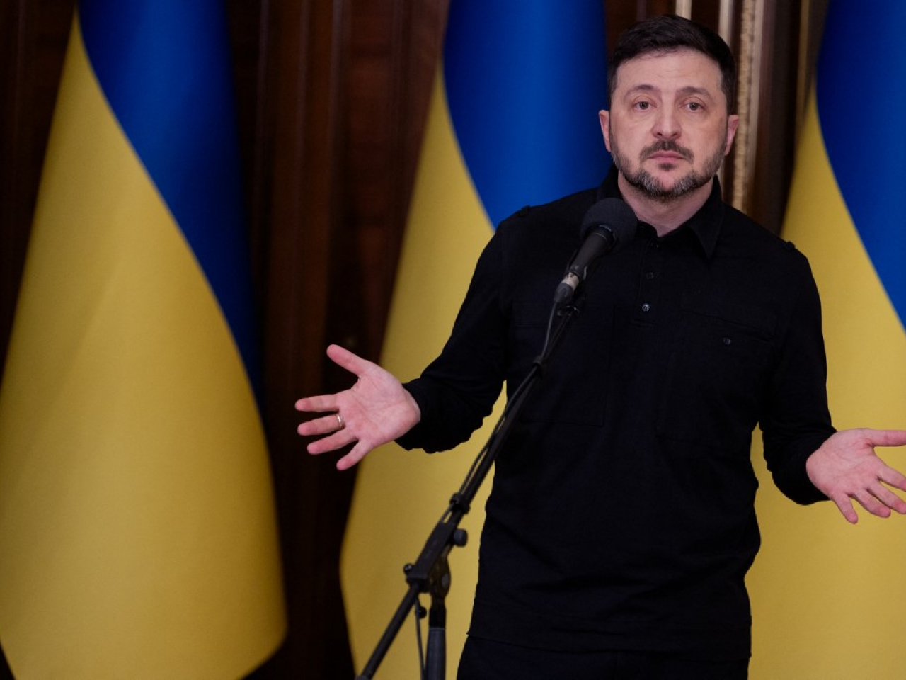 澤連斯基表示，烏克蘭已準備好進行實質對話。（法新社資料圖片）