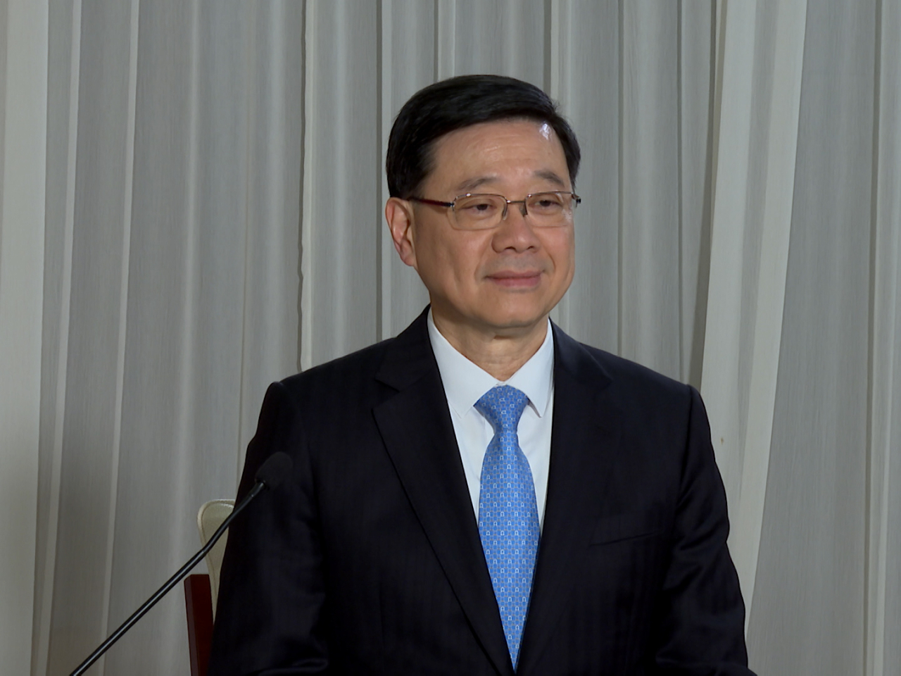 行政長官李家超表示，特區政府將推出新機制，全面對接國家五年規劃。（港台圖片）