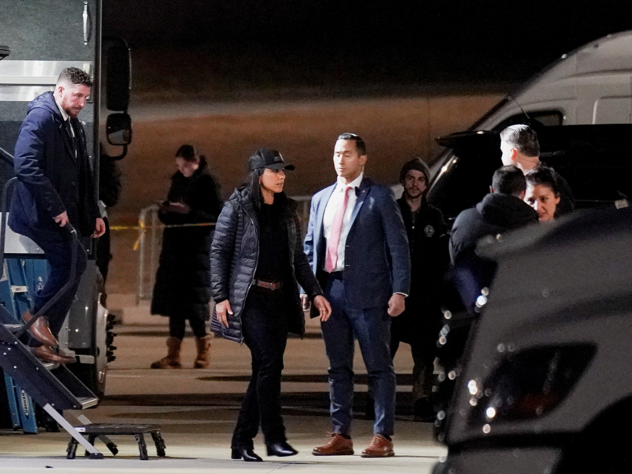 Director of National Intelligence Tulsi Gabbard arrives for the controversial FBI search of an election centre in Georgia in relation to the 2020 election. File photo: Reuters
