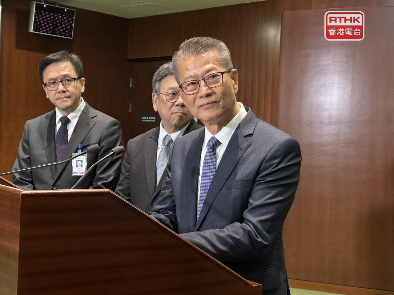 Paul Chan says the budget will include plans for the city to be in line with the nation's 15th Five-Year Plan. Photo: RTHK
