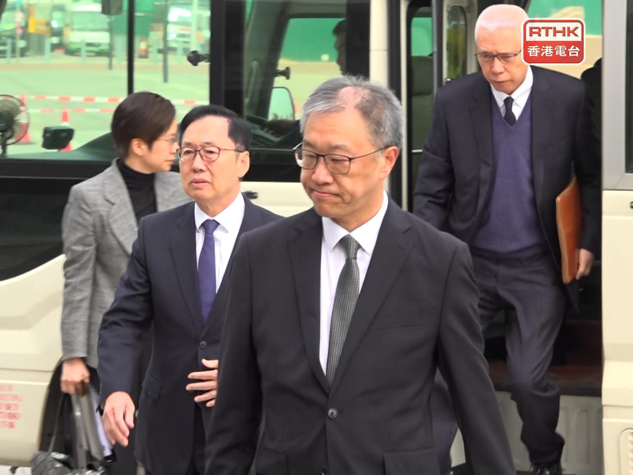 Judge David Lok arrives at City Gallery in Central for the independent committee's direction conference. Photo: RTHK