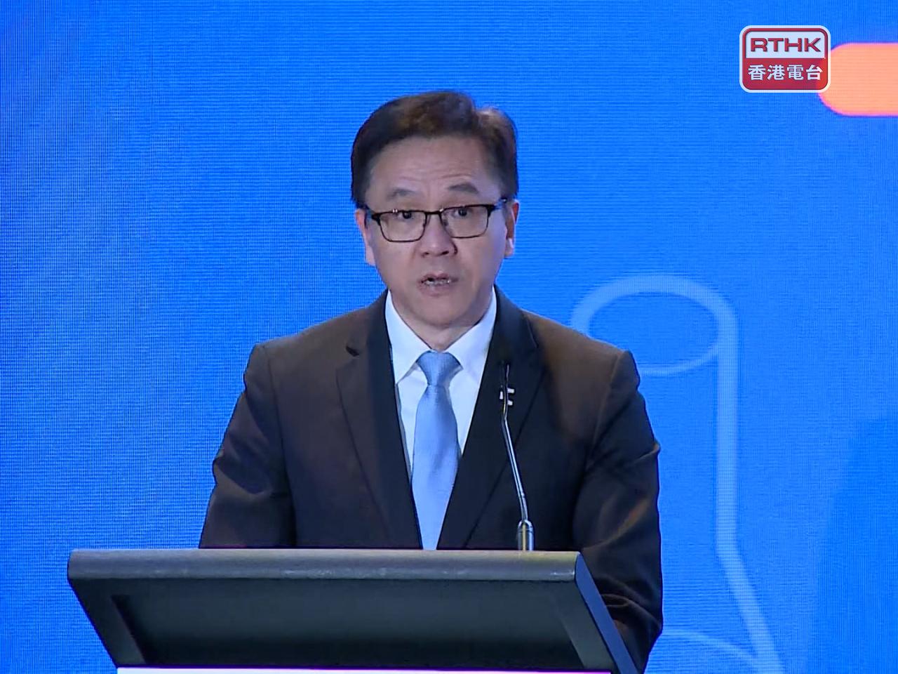 孫東指香港在世界人才排名也節節上升，兩年內上升共12位至世界第四，在亞太地區更位列榜首。（張連登攝）