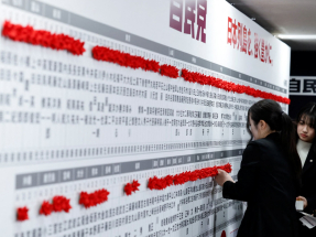 自民黨在眾議院465個議席中，能單獨確保超過三分之二議席。（路透社）