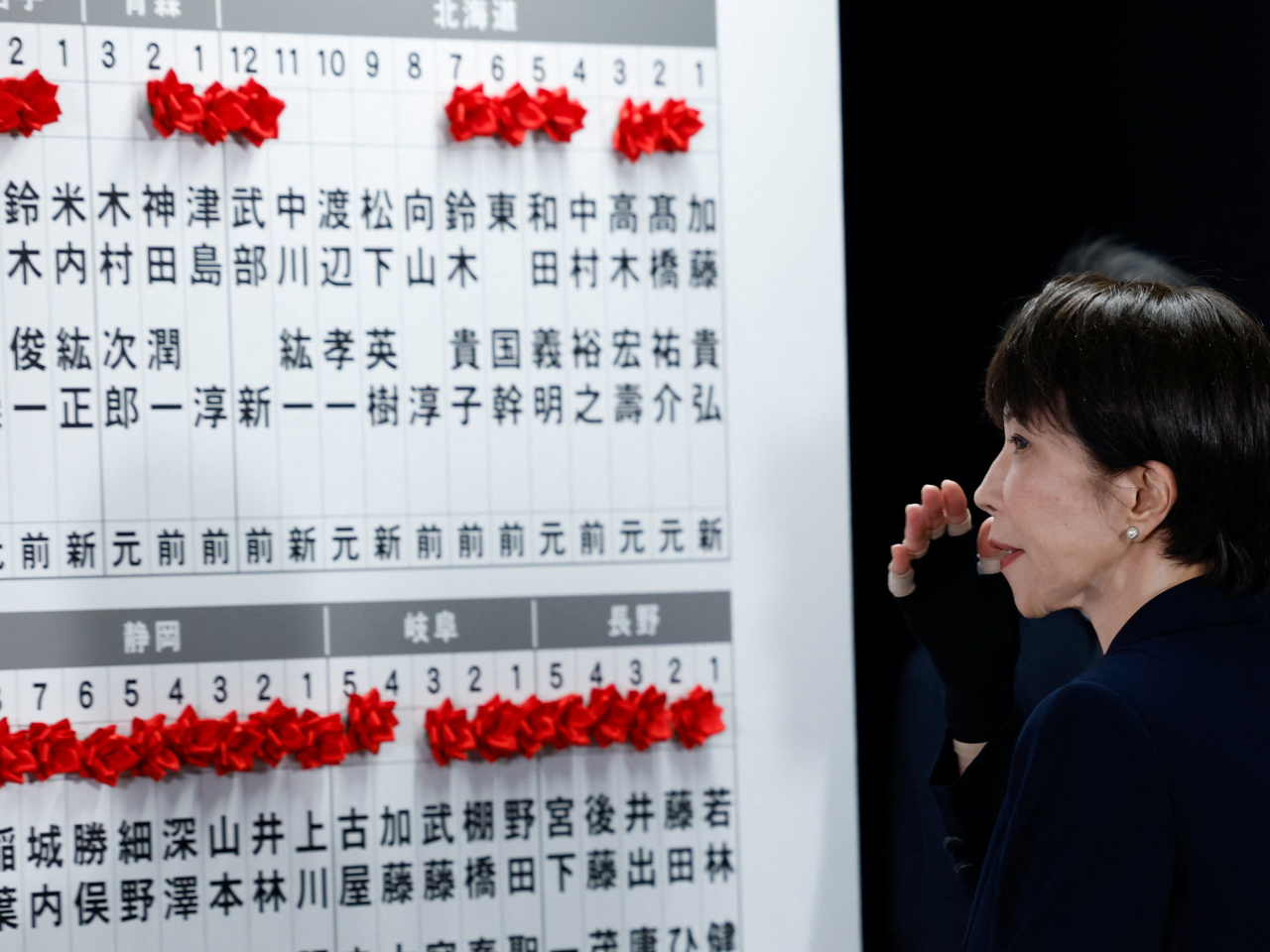 自民黨單獨取得超過三分之二議席。（路透社）