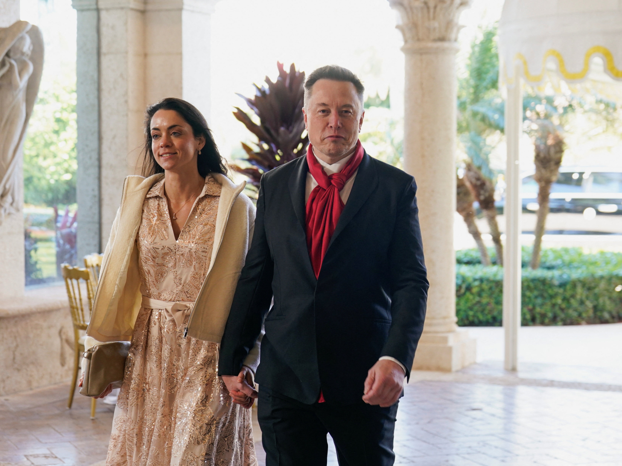 Elon Musk, with partner Shivon Zilis at an event in Florida, says SpaceX can potentially build 'a self-growing city in less than 10 years' on the moon. File photo: Reuters