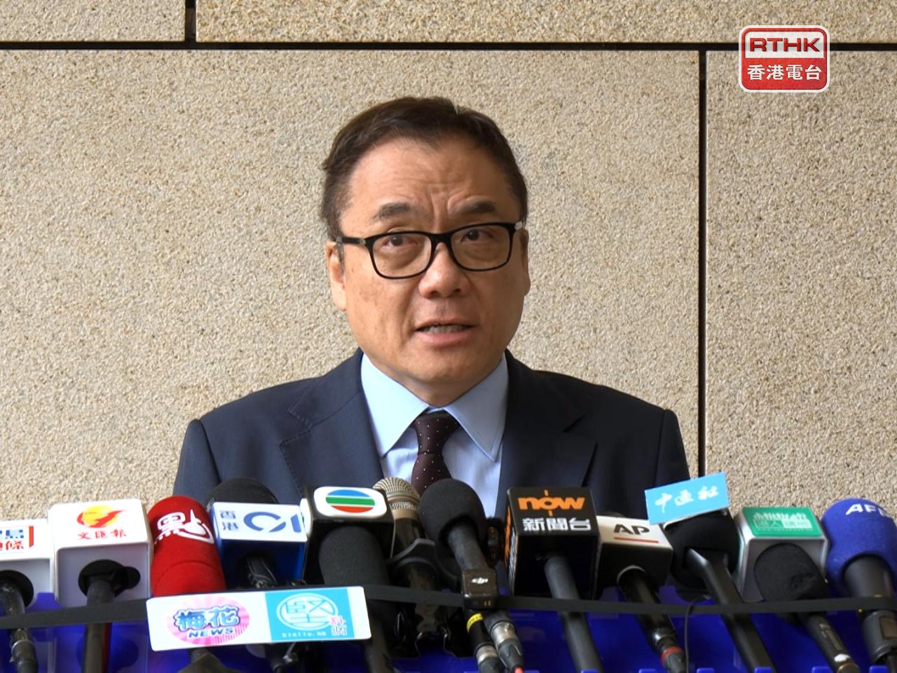 National security police chief superintendent Steve Li said the sentences of Jimmy Lai and eight others reflected the seriousness of their crimes. Photo: RTHK