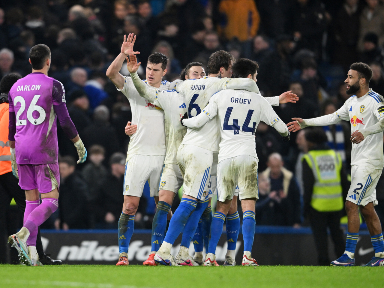 Leeds scored twice in a six-minute span to draw with Chelsea at Stamford Bridge. Photo: Reuters