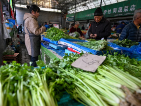 國家統計局表示，核心CPI溫和上升形勢沒有改變，節前重要民生商品量足價穩。（法新社資料圖片）