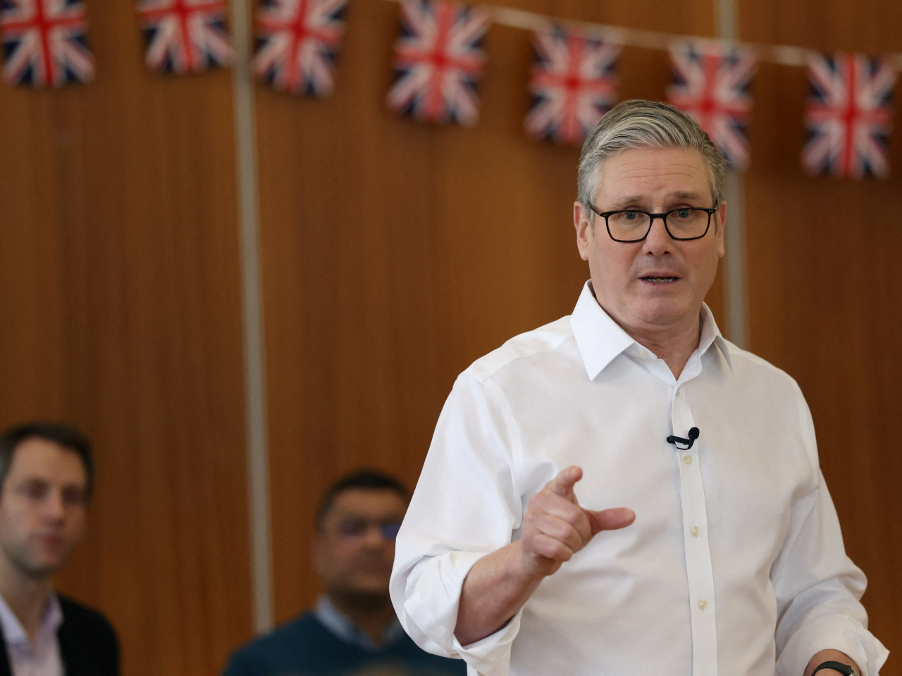 施紀賢在一個社區中心發表講話時重申不會辭職。（路透社）