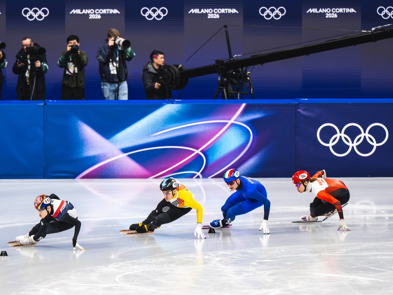 Italy's Luca Spechenhauser, second from right, finished two seconds ahead of Kwok in the group. Photo courtesy: SF&OC of Hong Kong, China