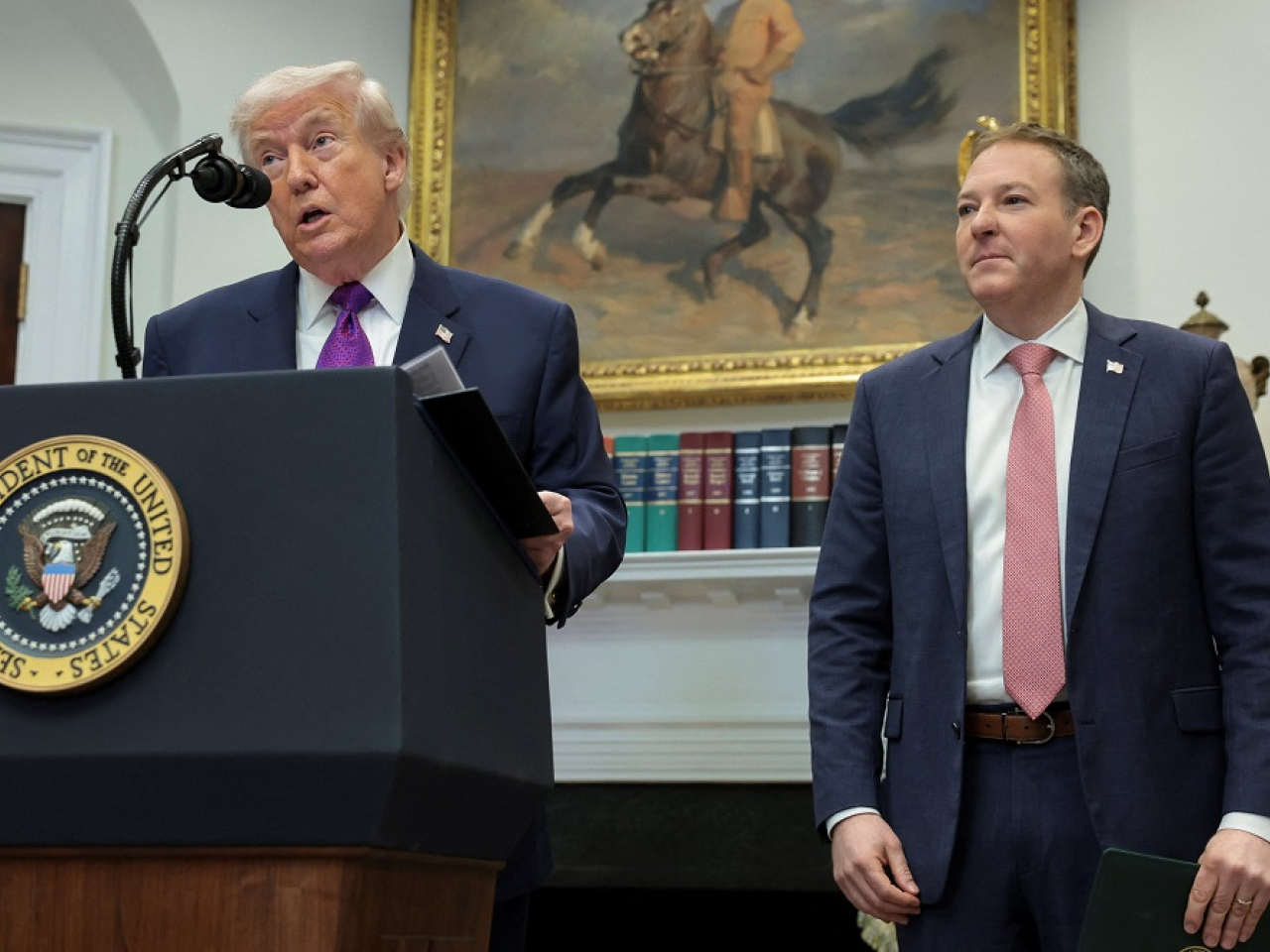 US President Donald Trump made the announcement alongside Environmental Protection Agency Administrator Lee Zeldin. Photo: Reuters