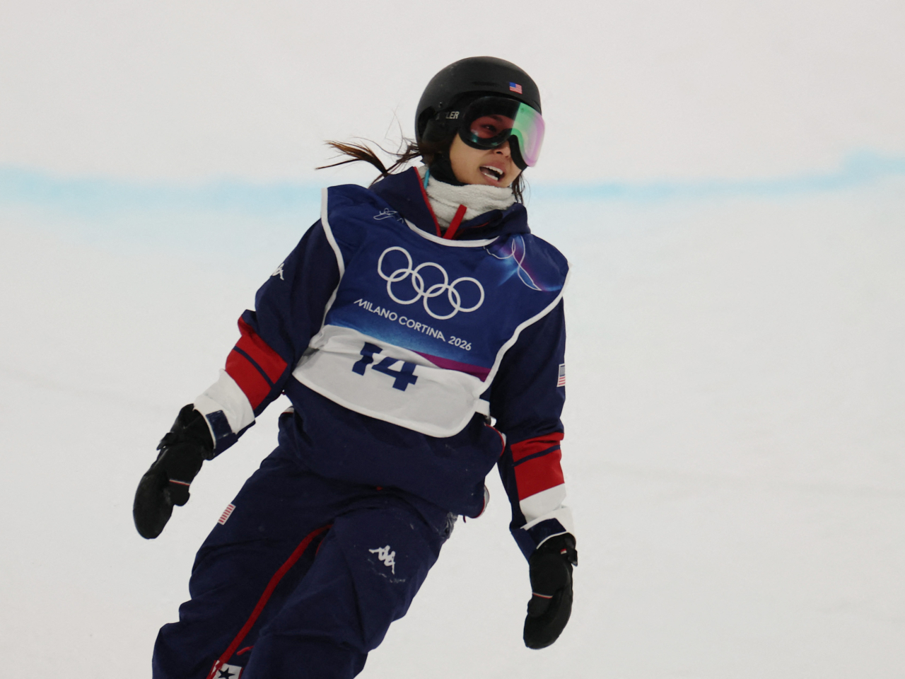 Kim was aiming for a historic third consecutive gold medal in the halfpipe final. Photo: Reuters