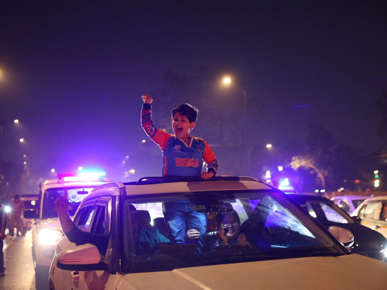 Thousands of Indian fans took to the streets of New Delhi to celebrate another victory over their bitter rivals. Photo: Reuters