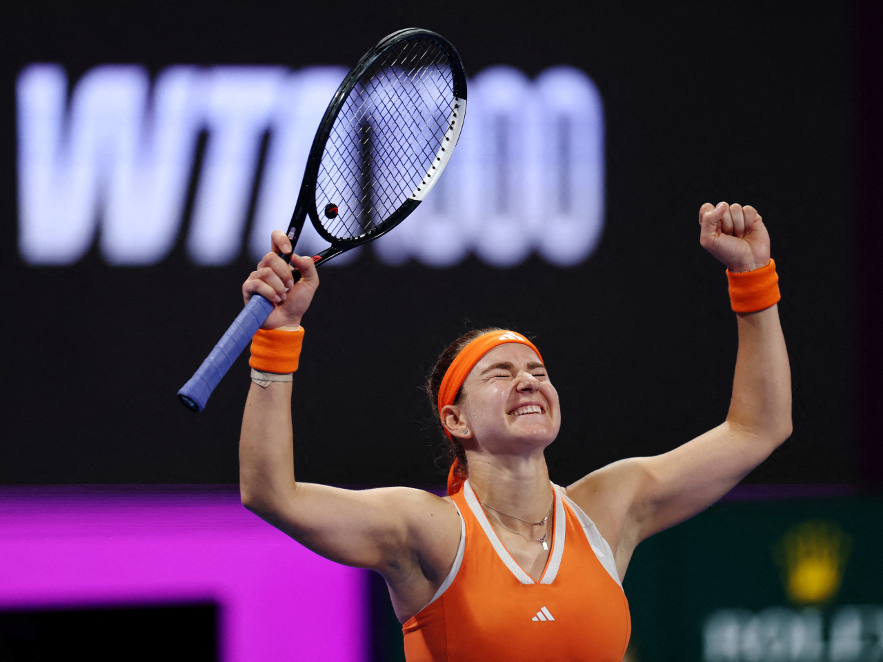 Muchova's victory in Doha ends a six-and-a-half year wait for a major title. Photo: Reuters