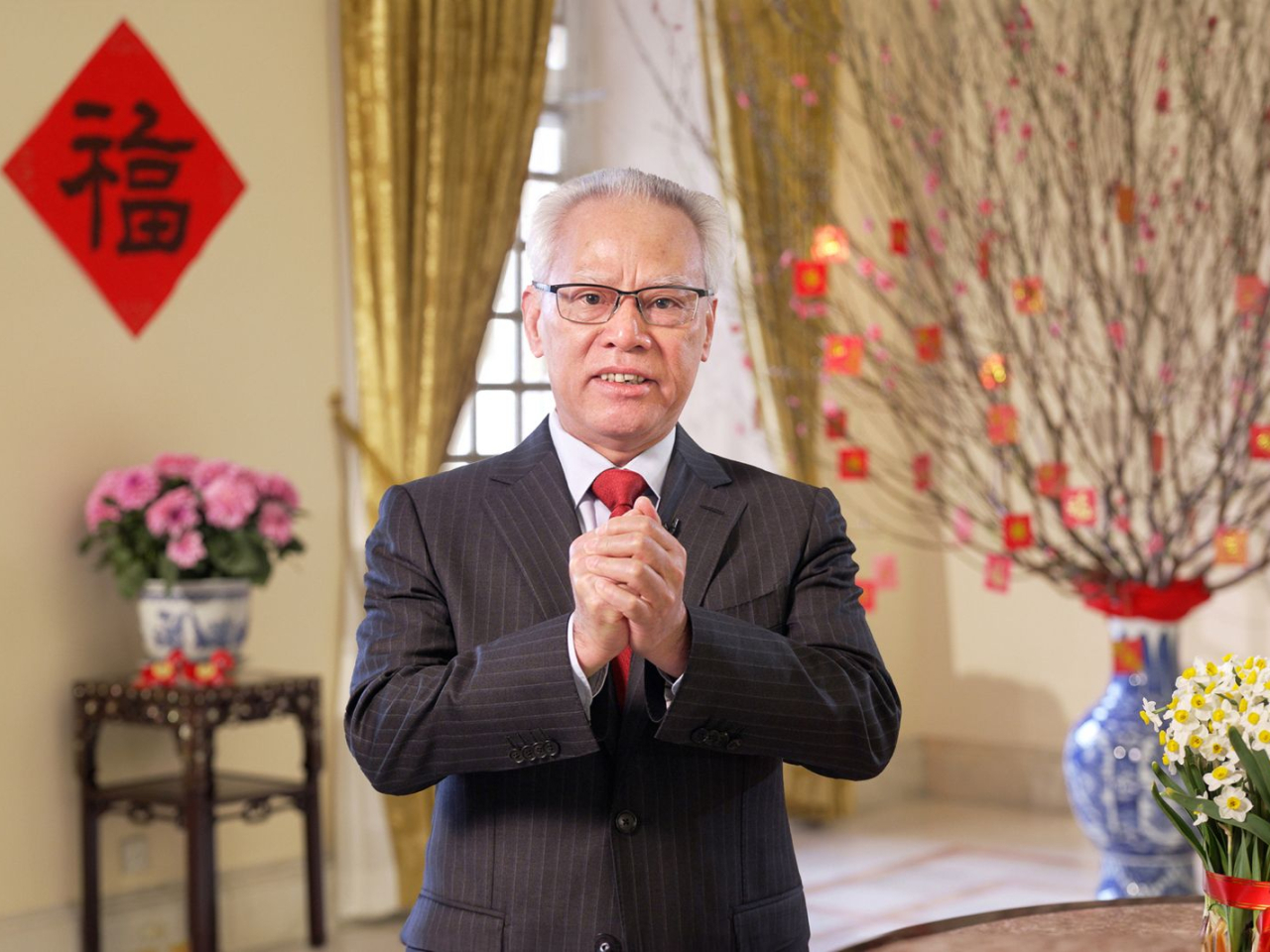 澳門行政長官岑浩輝發表丙午馬年新春賀辭（澳門新聞局相片）