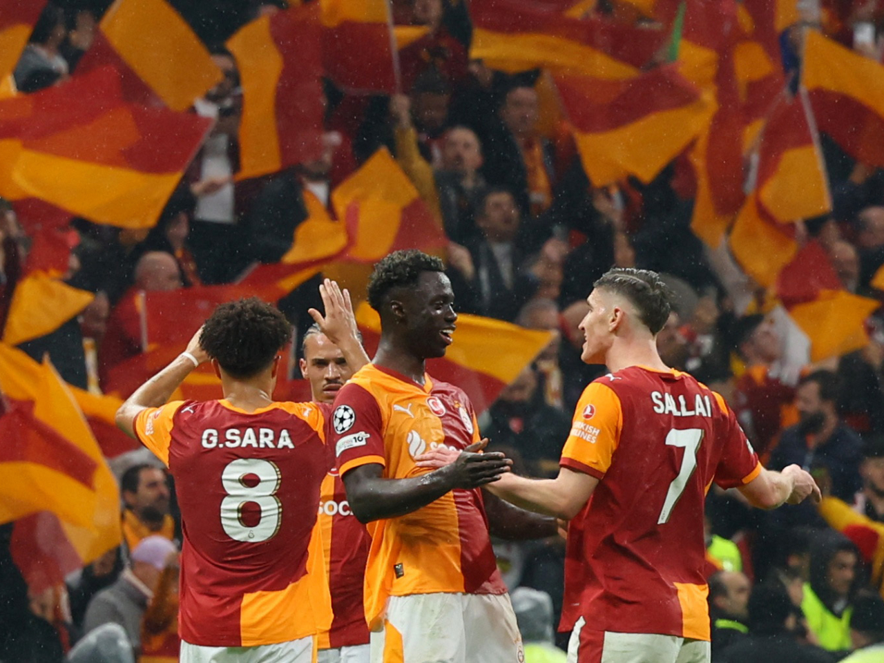 加拉塔沙雷爆冷5:2擊敗祖雲達斯。（路透社）