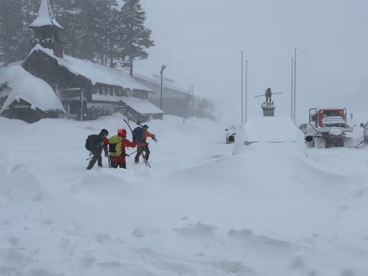 美國加州北部山區雪崩。（法新社）