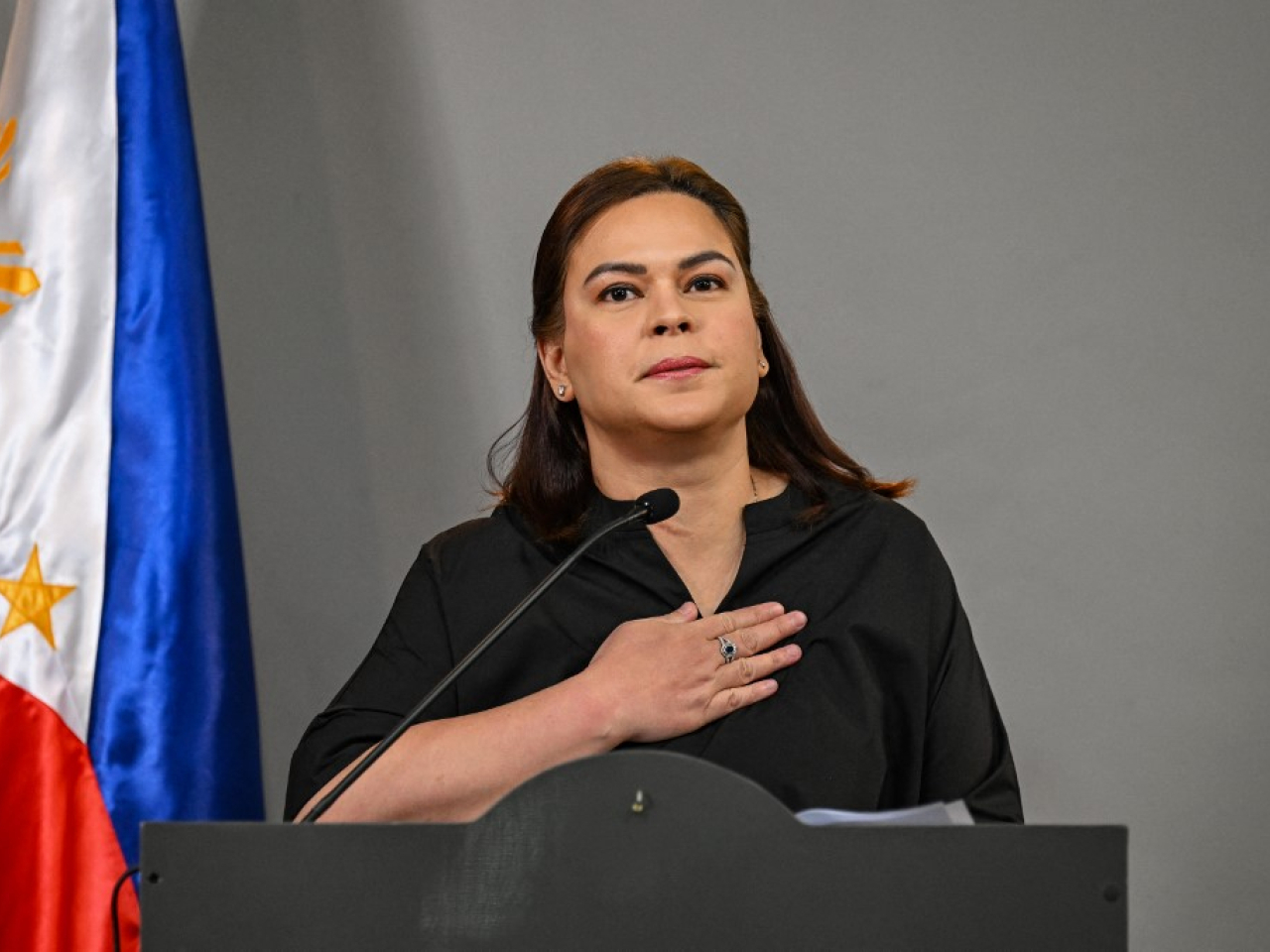 Sara Duterte announces she plans to run for the presidency in 2028. Photo: AFP