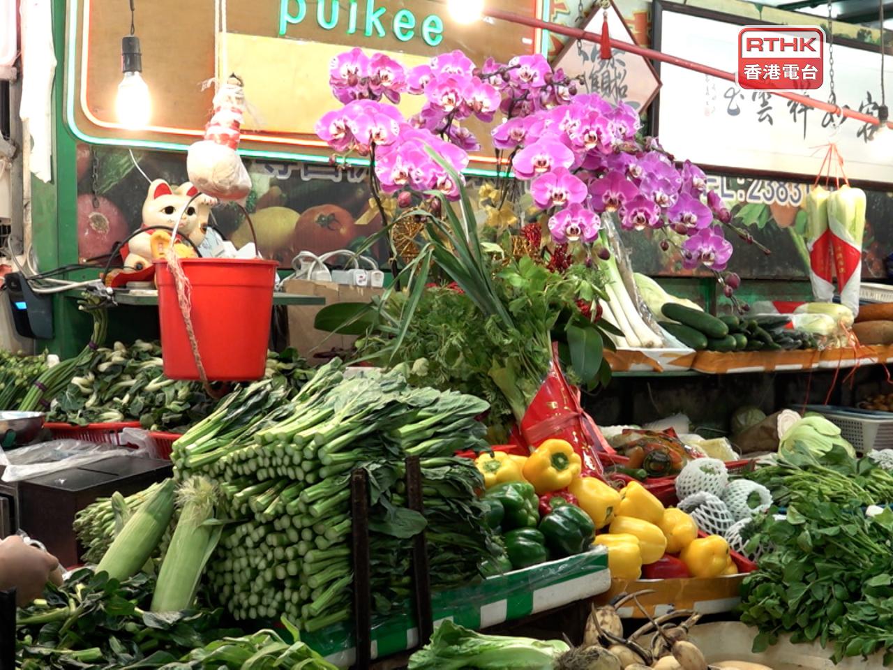 A vegetable seller in Kowloon City says people are buying more to make sure their children and grandchildren have enough. Photo: RTHK