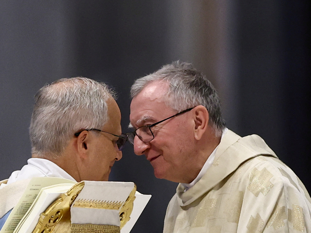 Pope Leo, listening to Vatican Secretary of State Cardinal Pietro Parolin, has added to criticism of some of Trump's policies. File photo: Reuters
