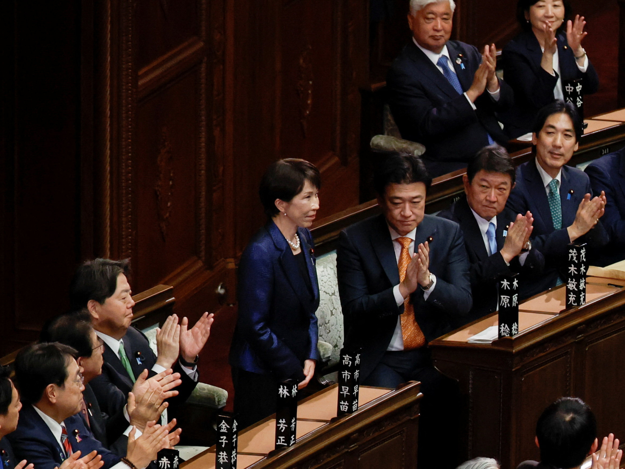 高市早苗經國會眾議院及參議院首相指名選舉，當選日本第105任首相。（路透社）