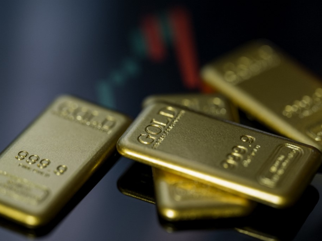 外圍金價造好，從一周低位反彈。（法新社資料圖片）