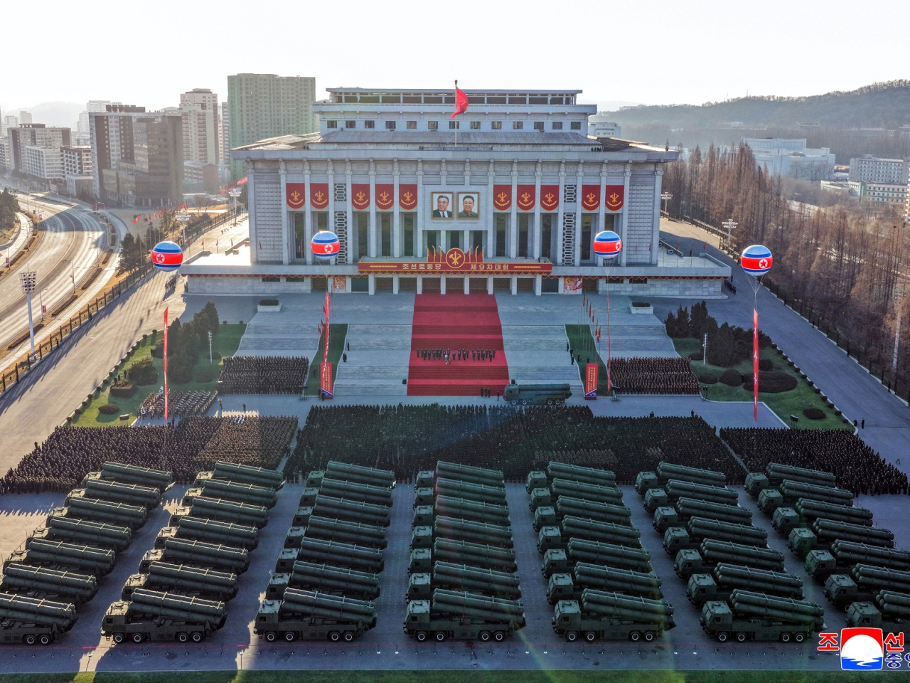Kim Jong Un attends a presentation ceremony of 600mm-calibre multiple rocket launchers in Pyongyang. Photo: KCNA via Reuters