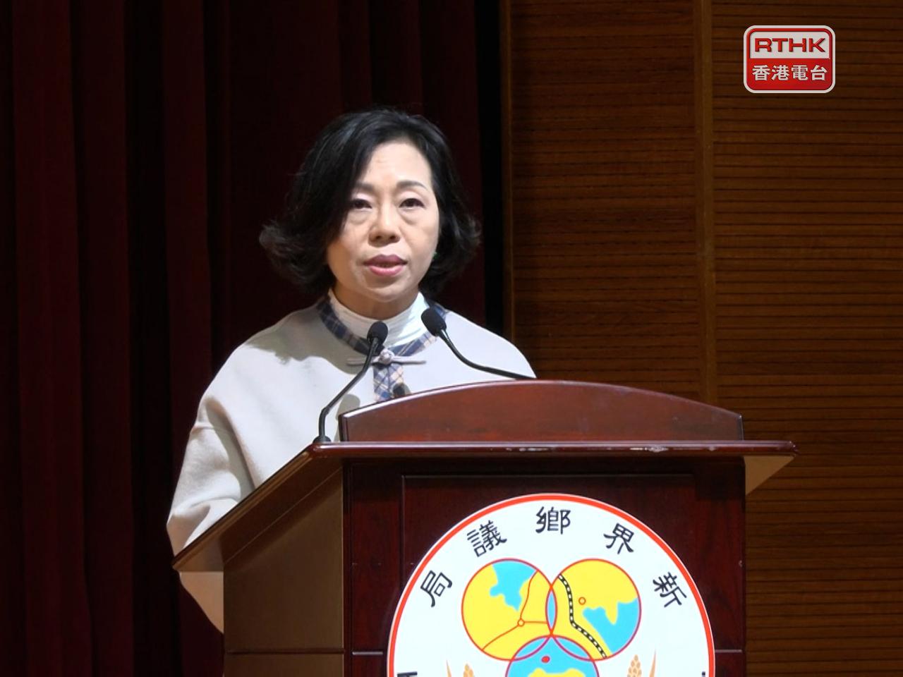 麥美娟指特區政府為積極對接國家十五五規劃，提速發展北部會區，亦深度參與粵港澳大灣區建設。（游樹榮攝）