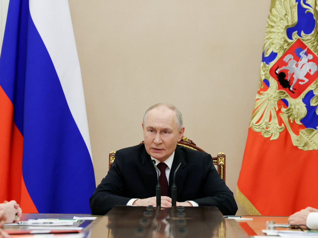 普京發表祖國保衛者日講話，強調俄羅斯的優先任務仍是發展「三位一體」核力量。（路透社資料圖片）