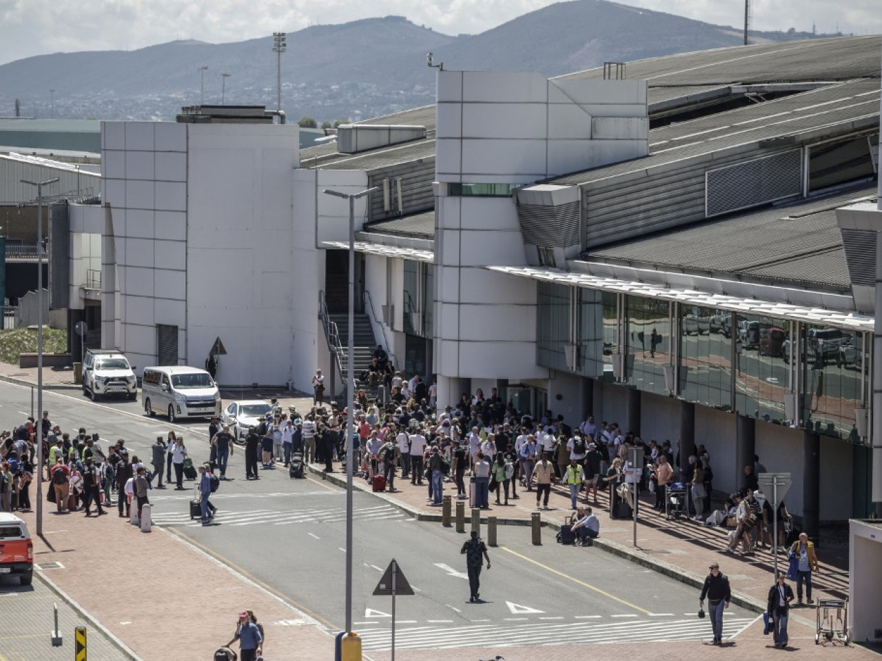 The fire forced the evacuation of scores of travellers. Photo: AFP
