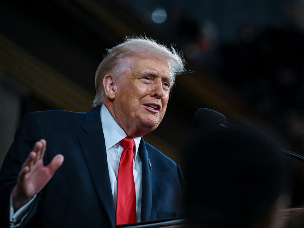 特朗普到國會發表國情咨文。（路透社）