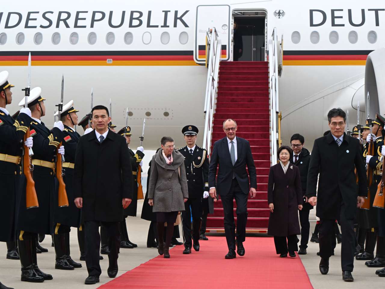 German Chancellor Friedrich Merz arrives in Beijing. Photo: Xinhua