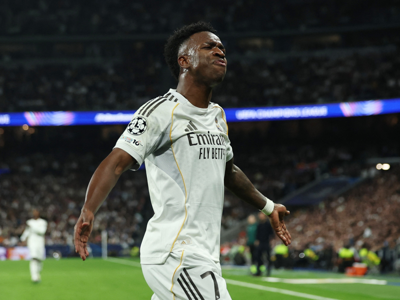 Vinicius Junior struck late at the Bernabeu to lead Real Madrid into the last 16. Photo: Reuters