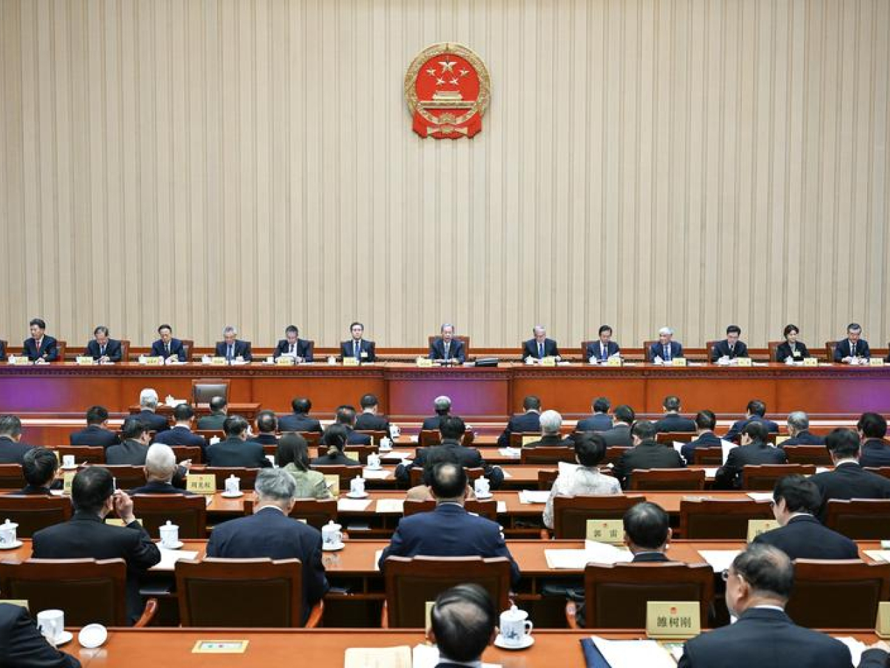 全國人大常委會第二十一次會議昨日在北京人民大會堂舉行第一次全體會議。（新華社資料圖片）