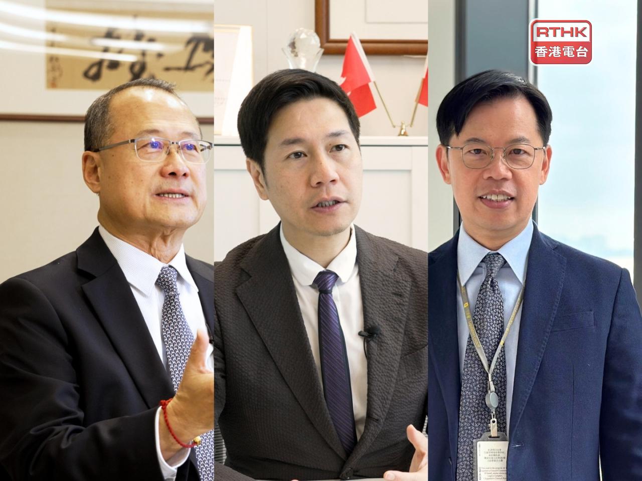 From left, Jonathan Choi, Johnny Ng and Ronick Chan will be among those attending this year's "Two Sessions" in Beijing. Photo: RTHK