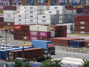 韓國2月出口按年增長29%，增幅高過市場預期的24%，連升9個月。（法新社資料圖片）