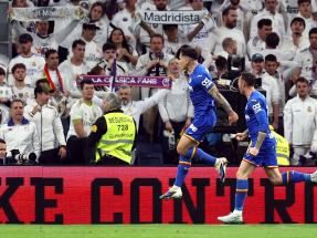 Martin Satriano's goal handed Los Blancos back-to-back La Liga losses for the first time since May 2019. Photo: Reuters