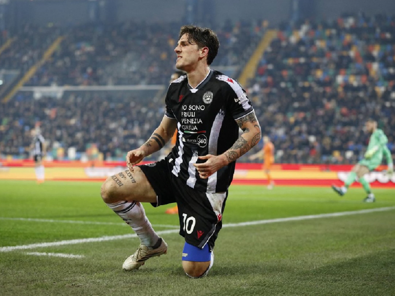 烏甸尼斯的辛尼奧路今場送出一球助攻。（法新社）