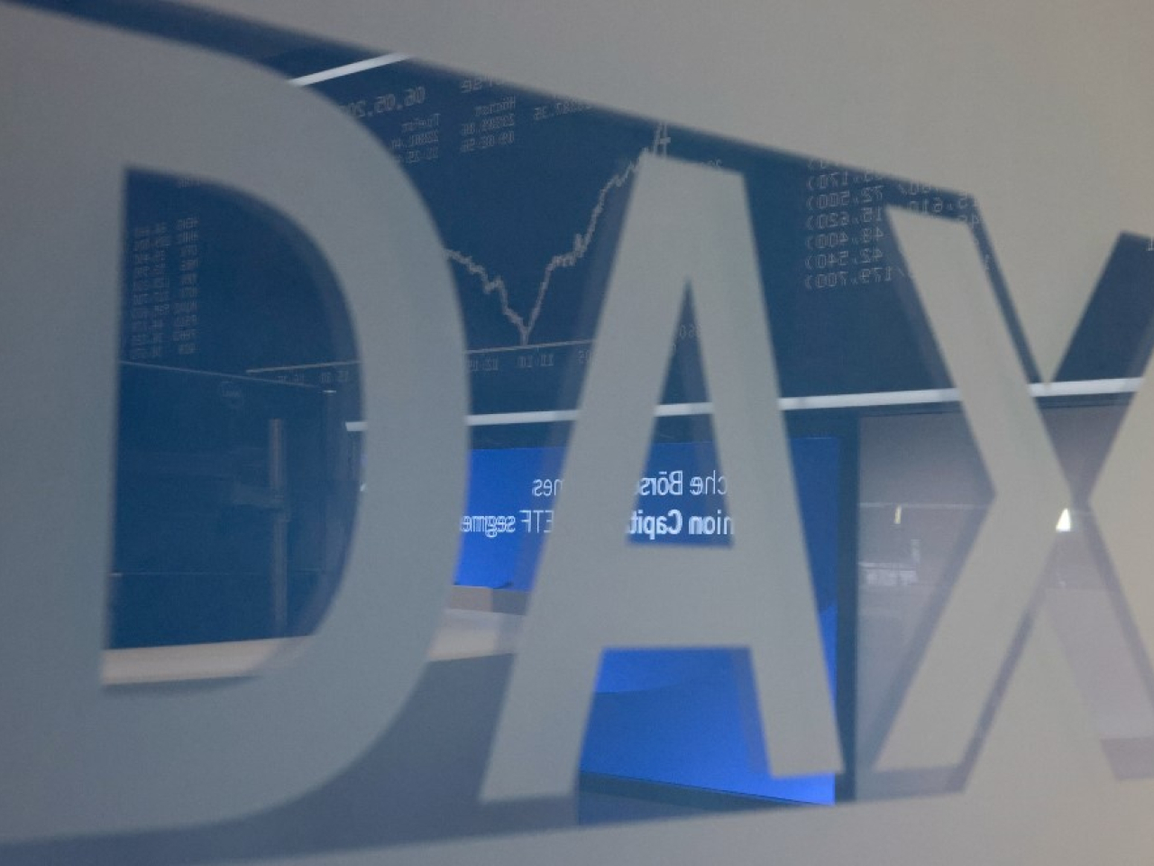 法蘭克福DAX指數較早時報23882點，跌755點，跌約3.1%。（法新社資料圖片）