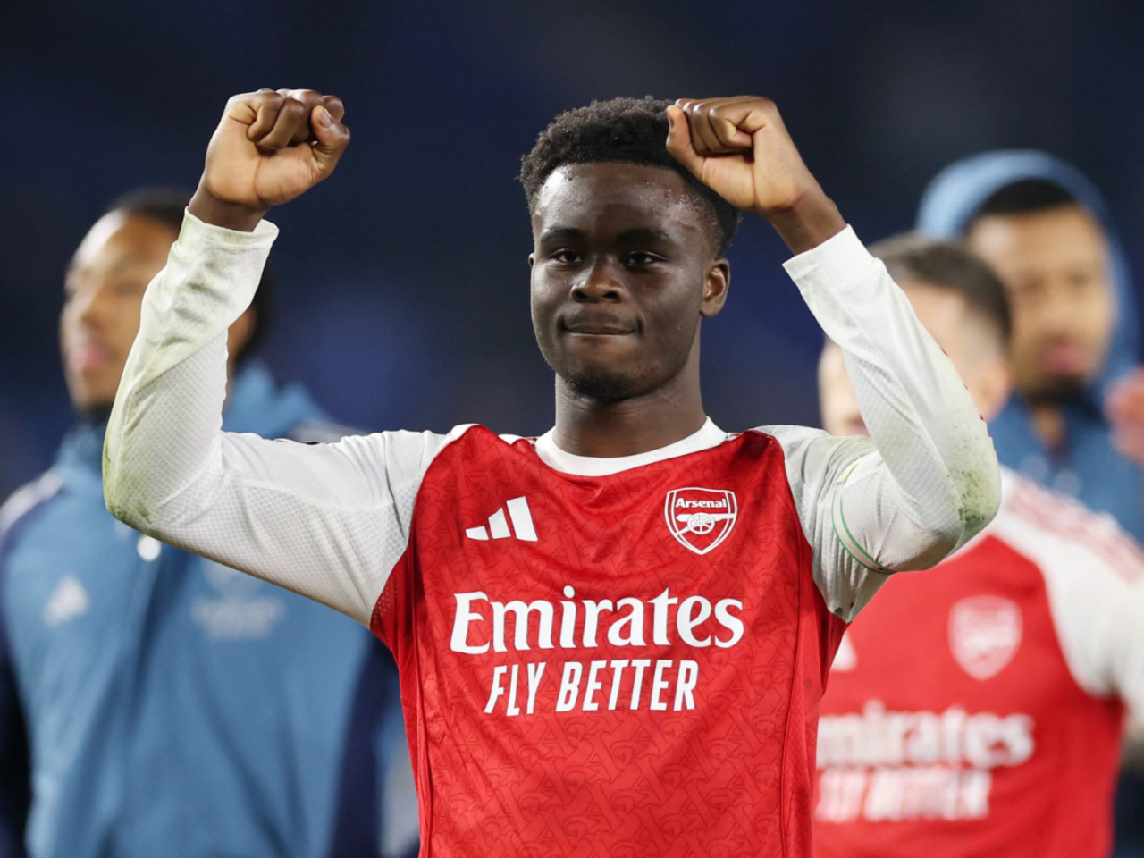 薩卡一箭定江山，協助阿仙奴取勝。（路透社）