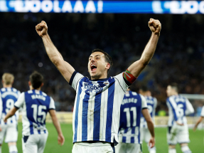 Mikel Oyarzabal's late penalty sent Sociedad to their first Copa del Rey final since the 2019-20 season. Photo: Reuters