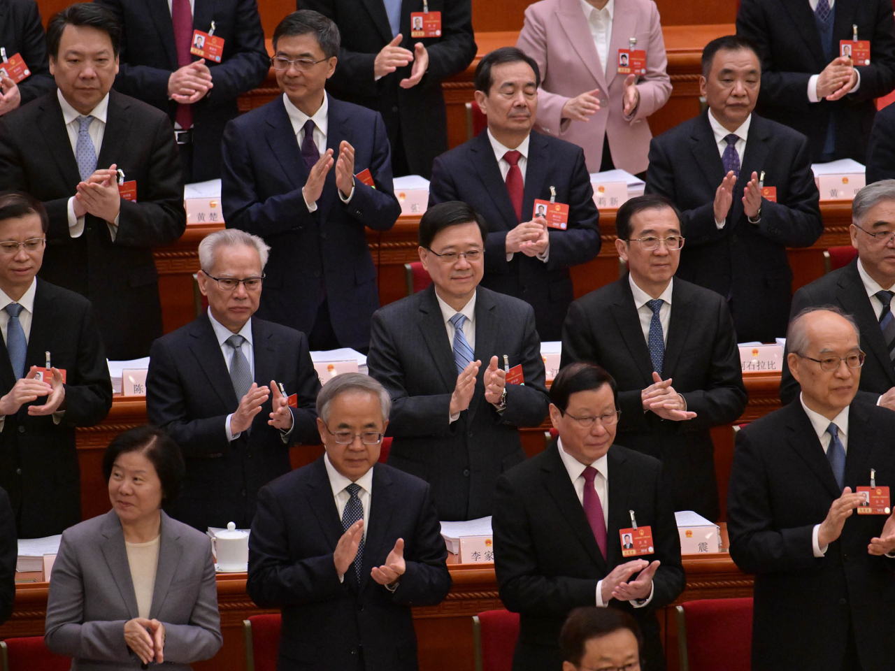 李家超表示，對於國務院總理李強的政府工作報告感到十分鼓舞和振奮人心。（政府新聞處）