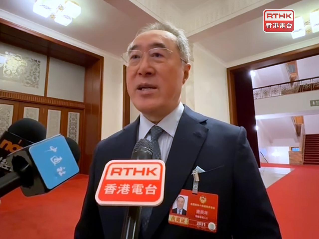 唐英年表示，今年是國家十五五規劃的開局之年，對港澳有一定的規劃要求。（陳曉筠攝）