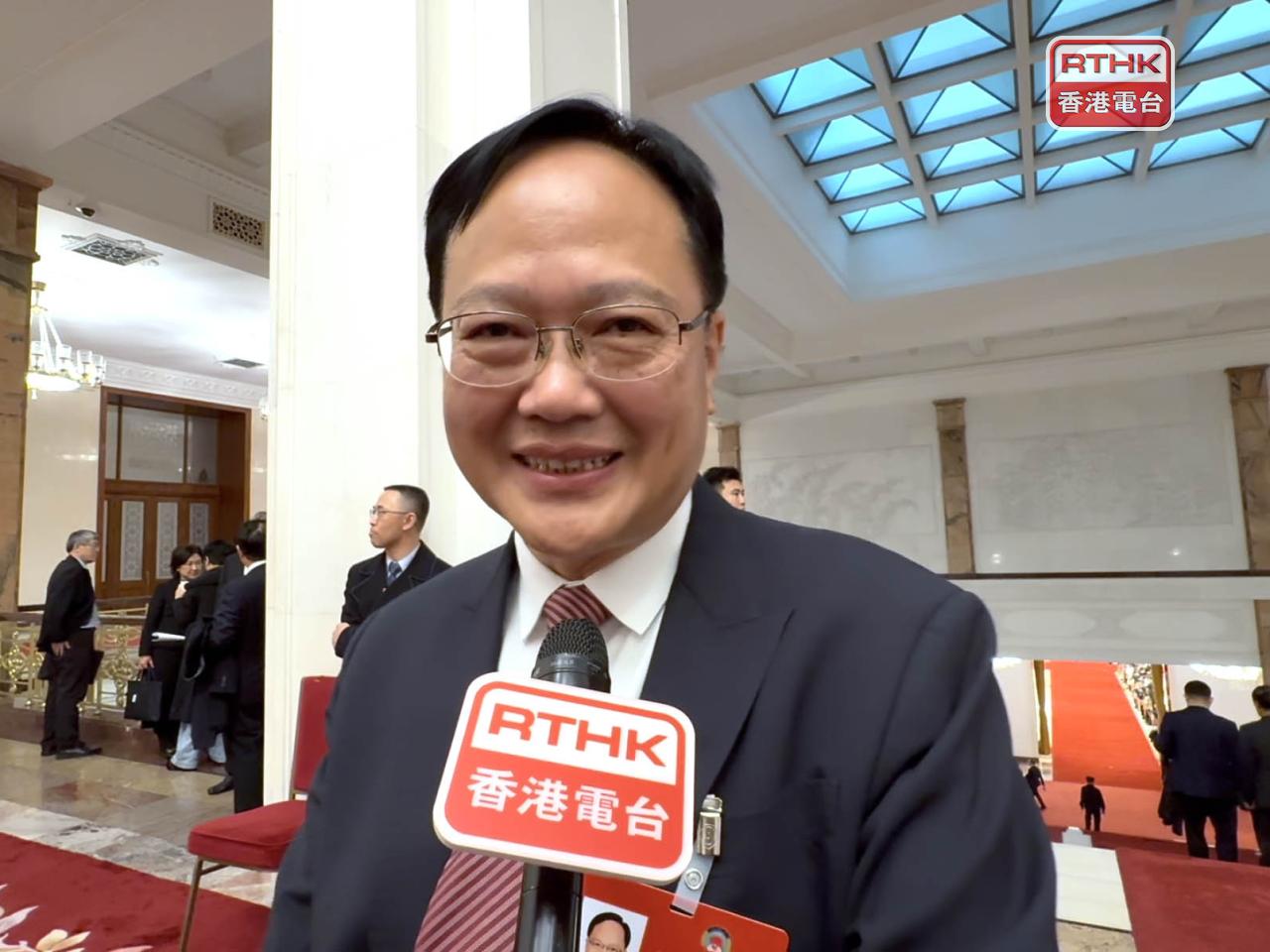 陳冬表示，香港制定首個五年規劃會抓到很多機遇。（陳曉筠攝）