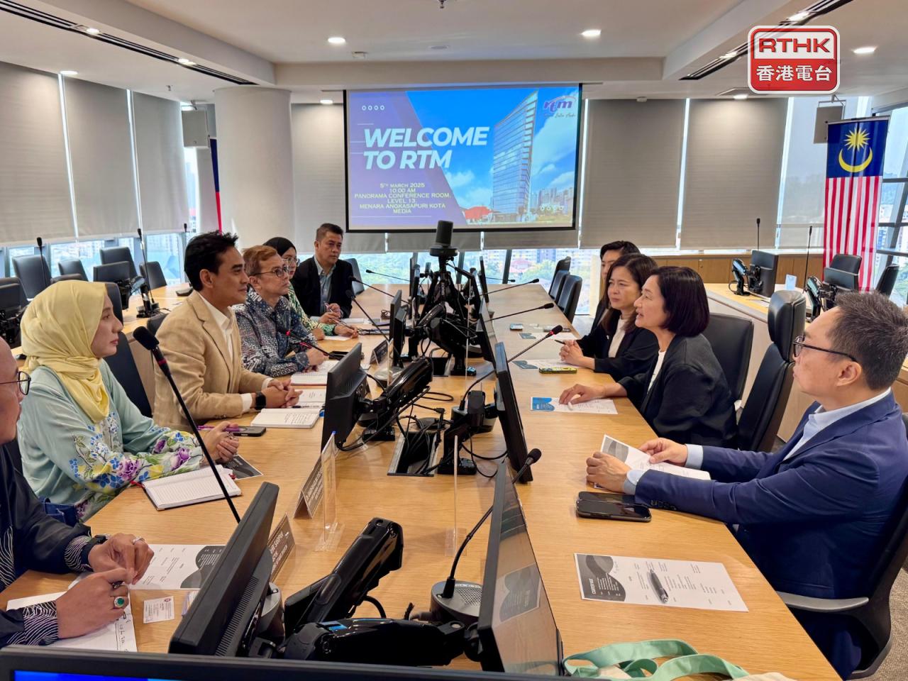 Angelina Kwan held discussions with Ashwad Ismail to explore future avenues for collaboration. Photo: RTHK