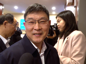 任德奇接受本台訪問時表示，交行在企業科技創新方面，會增加對中小微企業支持。（陳韋丞攝）