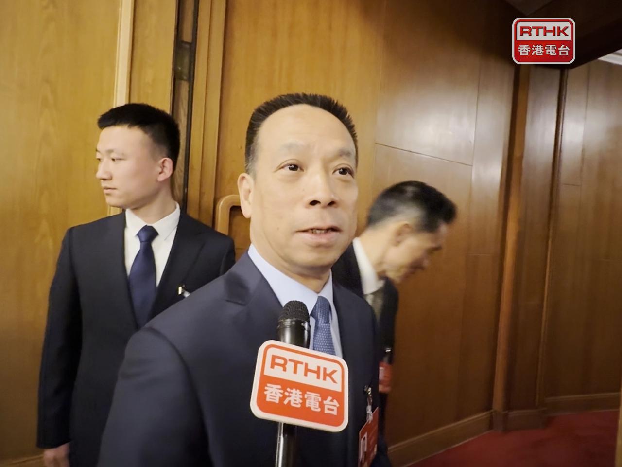 黃柳權表示，澳門維護國家安全的意識很好。（陳曉筠攝）